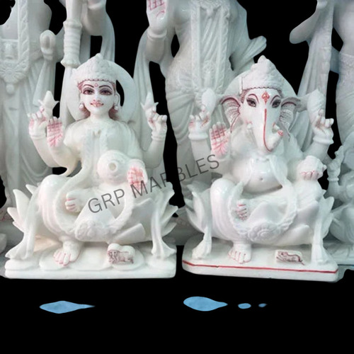 White Marble Laxmi Ganesh Murti