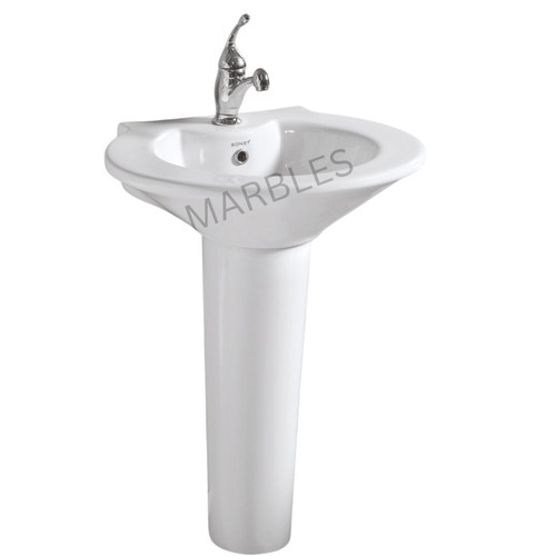 White Marble Pedestal Wash Basin