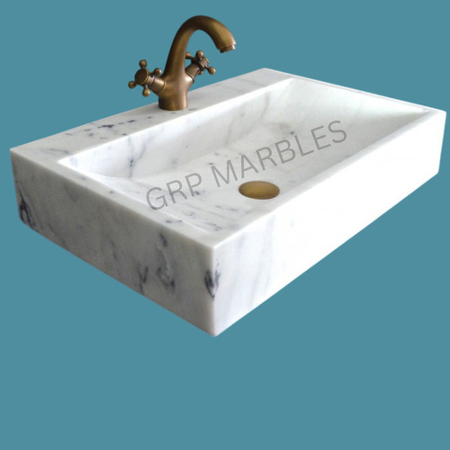 White Marble Square Wash Basin