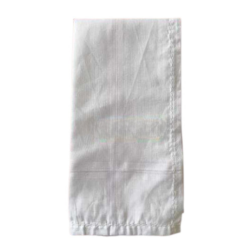 D No. 1000 White To White 19X19 Inches Micro Cotton Handkerchief - Color: Mix