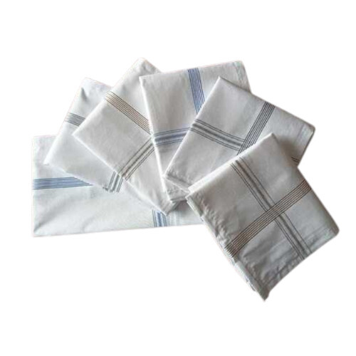 D No: 4025 White To Color Border 19X19 Inches 4 Side Micro Cotton Handkerchief - Color: Mix