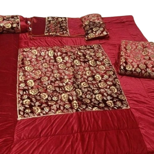 Velvet Red King Size Bed Sheet