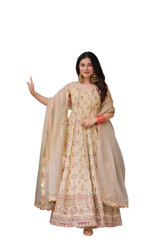 Heavy Embroidery Flair Gown With Dupatta Set