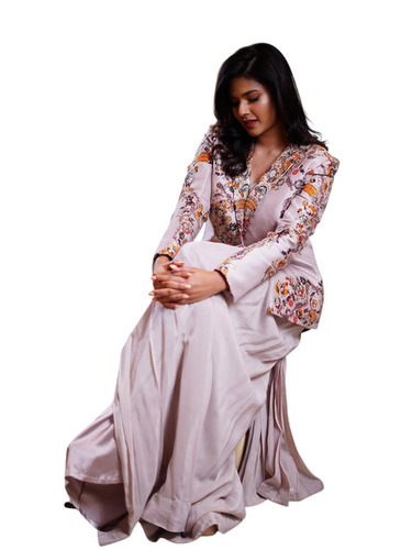Indo Western Drape Saree - Fabric Type: Art Silk