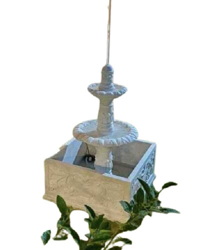 Outdoor White Marble Fountain