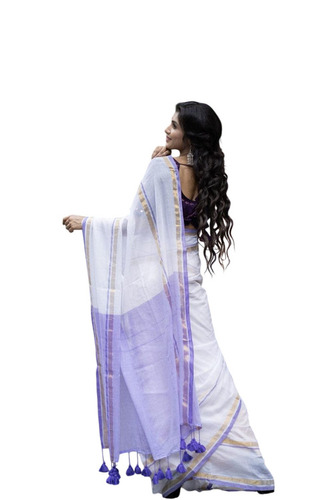 Mul Cotton Zari Designer Saree - Occasion: Party Wear