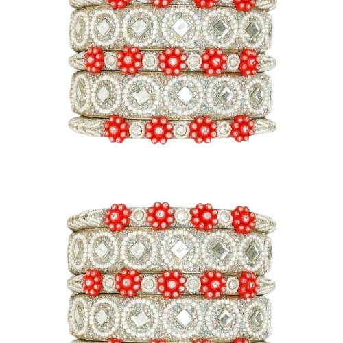 White And Red Set Bangle