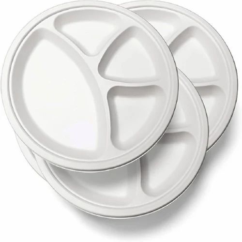 4 Compartment Disposable Plate
