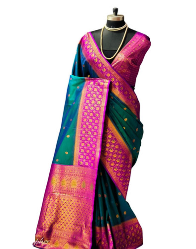 Kanchivaram Semi Silk Saree - Fabric Type: Khadi
