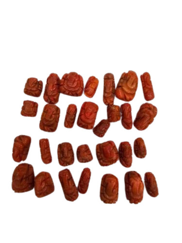 Red Coral Ganesh Gemstone