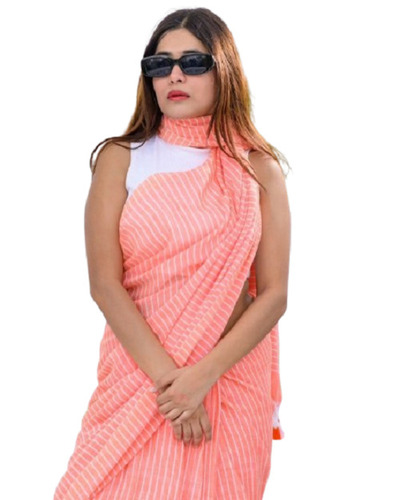Striped Khadi Cotton Saree - Occasion: Ethnic