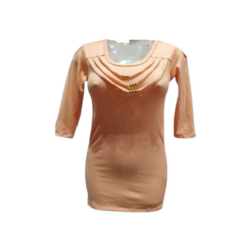 Fancy Round Neck Rayon Ladies Top - Feature: Comfortable To Wear