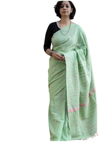 Formal Wear Cotton Saree - Fabric Type: Khadi