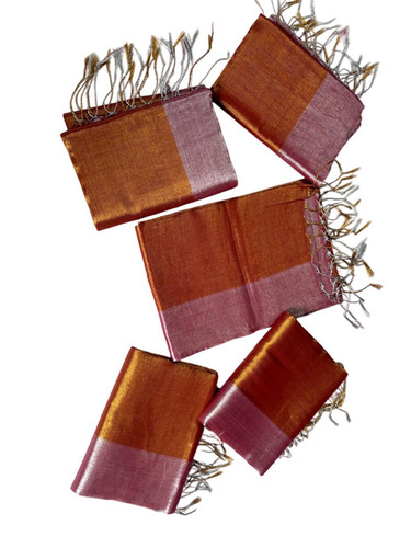 Ladies Tissue Cotton Saree - Fabric Type: Khadi