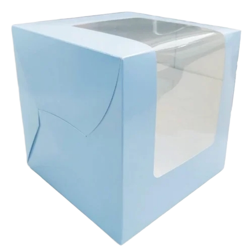 Square Blue Tall Cake Box
