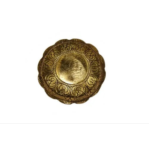Brass Religious Thali - Color: Golden