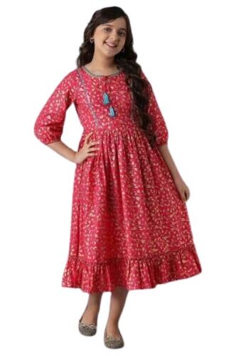 Girls Long Frock Dress - Color: Customized