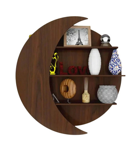 Moon Wooden Wall Shelf