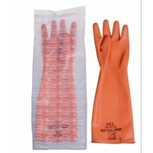 Orange Rubber Hand Gloves