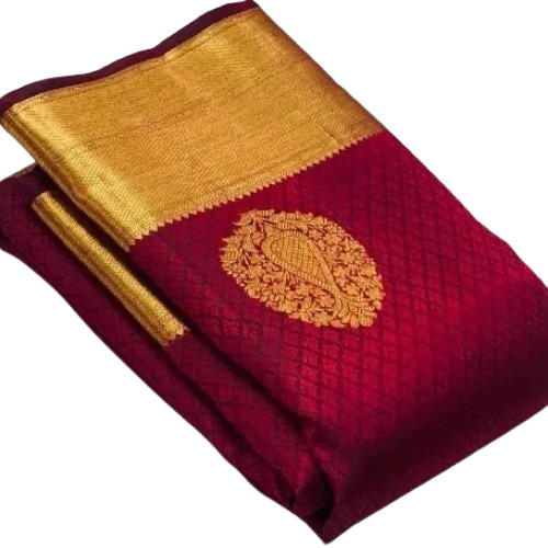 Tremendous Maroon Silk Saree