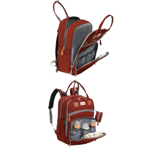 Infant Diaper Bag Backpack For Mom(Dt09) - Color: Dark Tan