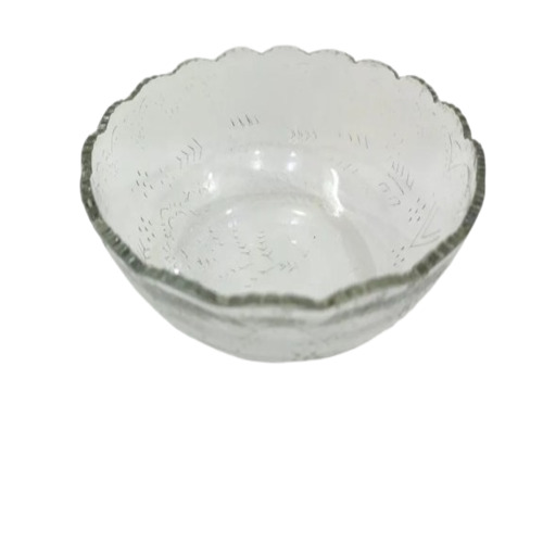 Transprent Round Cut Glass Bowl - Color: Transplant
