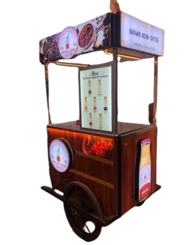 Stainless Steel Wooden Tricycle Coffee Cart