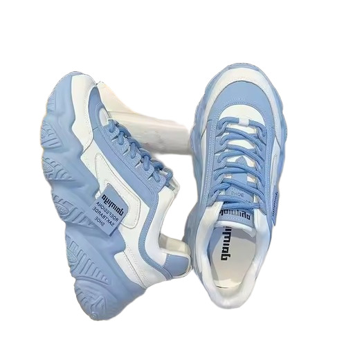 Imported Quality Chunky Sneakers For Women - Color: Blue And Pink