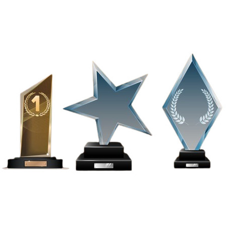 Crystal Award Trophy For Corporate Events - Finishing: Clear / Frosted / Engraved