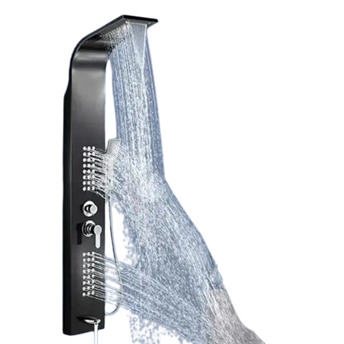 Agoen Black Thermostatic 5-In-1 Shower Panel