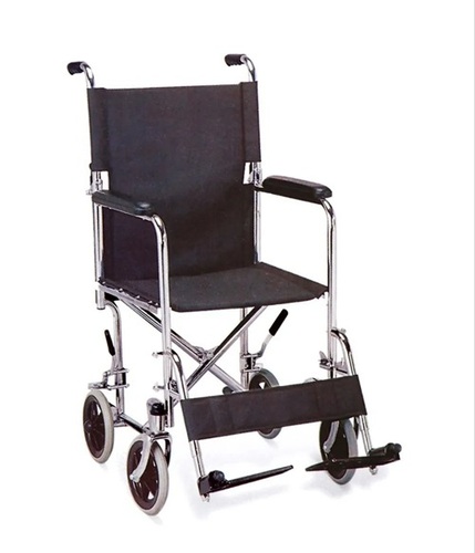 Arrex Cruiser Wheelchair - Metal Frame, 43 cm Seat Width, Black and Silver, Manual Operation, Adjustable, Foldable, Portable