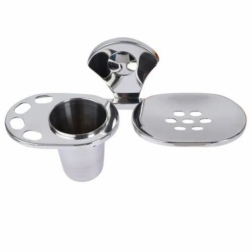 Ss Double Soap Dish With Paste Holder