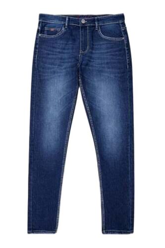 Straight Leg Blue Denim Jeans