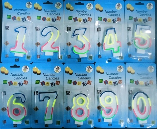 Multi Color Number Candles