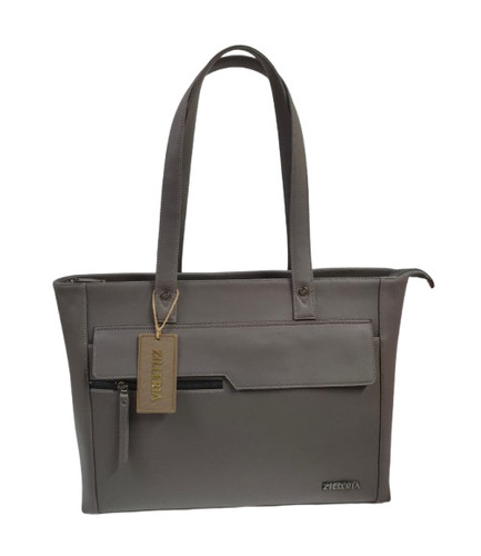 Premium Pvc Leather Ladies Handbag - Color: Gray