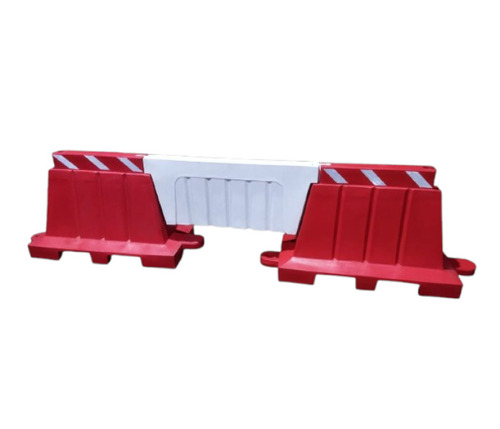 Red Water Filled Road Barrier