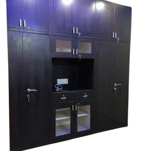 Wall Fixing Almirah - Mild Steel, Hinged Design, Brown Color | Equipped With Mirror And Locker, Good Quality Finish