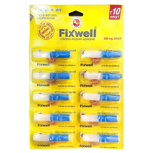 Fixwell Strong Instant Adhesive - Liquid, A Grade, 99% Purity | Strong Adhesive Strength, 12 Months Shelf Life