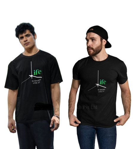 Life Is Short Live It Clock Printed T Shirt