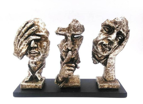 Antique Human Face Statue - Color: Brown