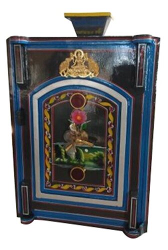 Temple Iron Hundi Locker - Steel, Standard Size, Blue & Black | Durable, Eco-Friendly, Long Lasting