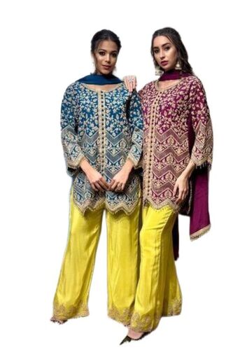 Kurti Palazzo Suit - Decoration Material: Beads