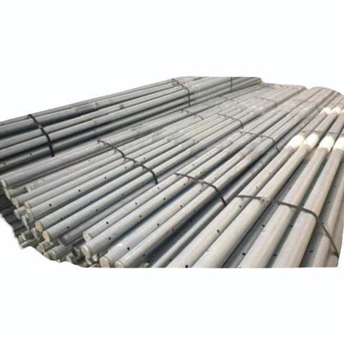 MS Tubular Steel Pole - Mild Steel 9m Metallic, Hot Dip Galvanized, Durable, Corrosion Resistant