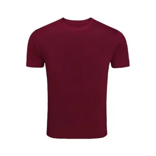 Maroon Round Neck Cotton T-shirt