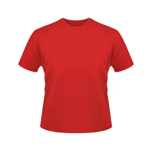Red Cotton Plain Bio Wash Round Neck T-Shirt