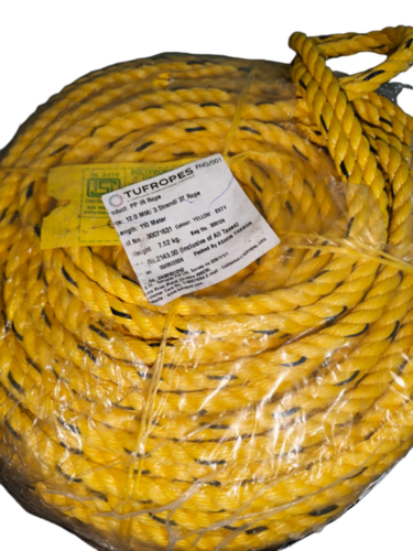 Tuf Yellow Pp Ropes - Durable Polypropylene, High-Visibility Yellow | Lightweight, Water & Chemical Resistant