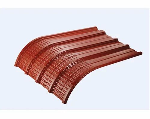 Mild Steel Crimp Curved Coated Roofing Sheet - Mild Steel Standard Size Reddish-Brown | Durable Industrial Use
