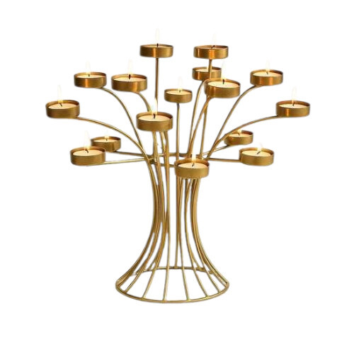Tree Shape Tealight Stand - Color: Golden
