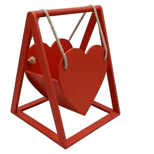 Red Mdf Heart Wooden Stand