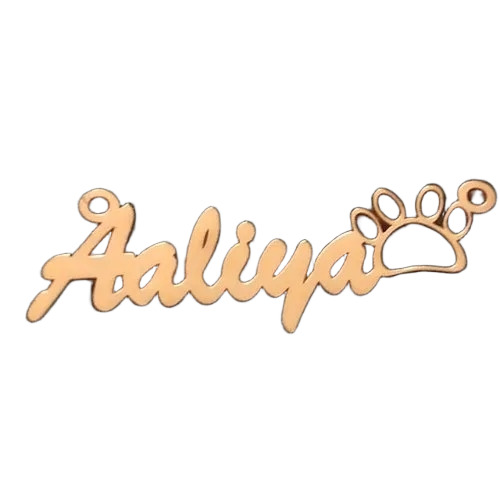 Gold Plated Brass Name Pendant